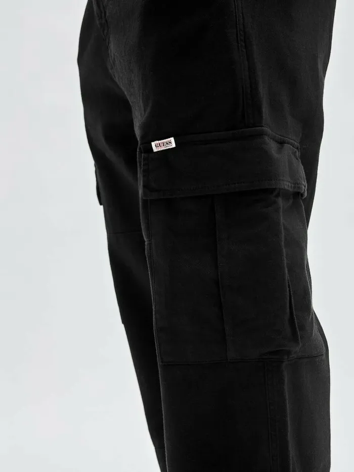Men GUESS GUESS Originals Cargo Pants Black Jeans and Denim