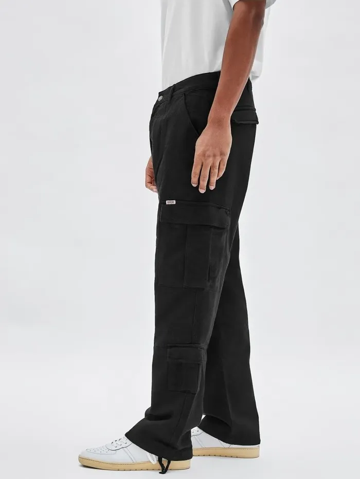 Men GUESS GUESS Originals Cargo Pants Black Jeans and Denim