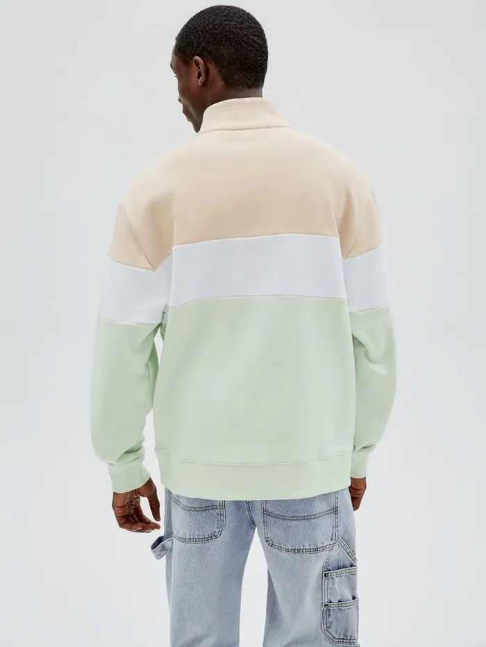 Men GUESS GUESS Originals HalfZip Pullover Morning Haze Multi Hoodies and Sweaters