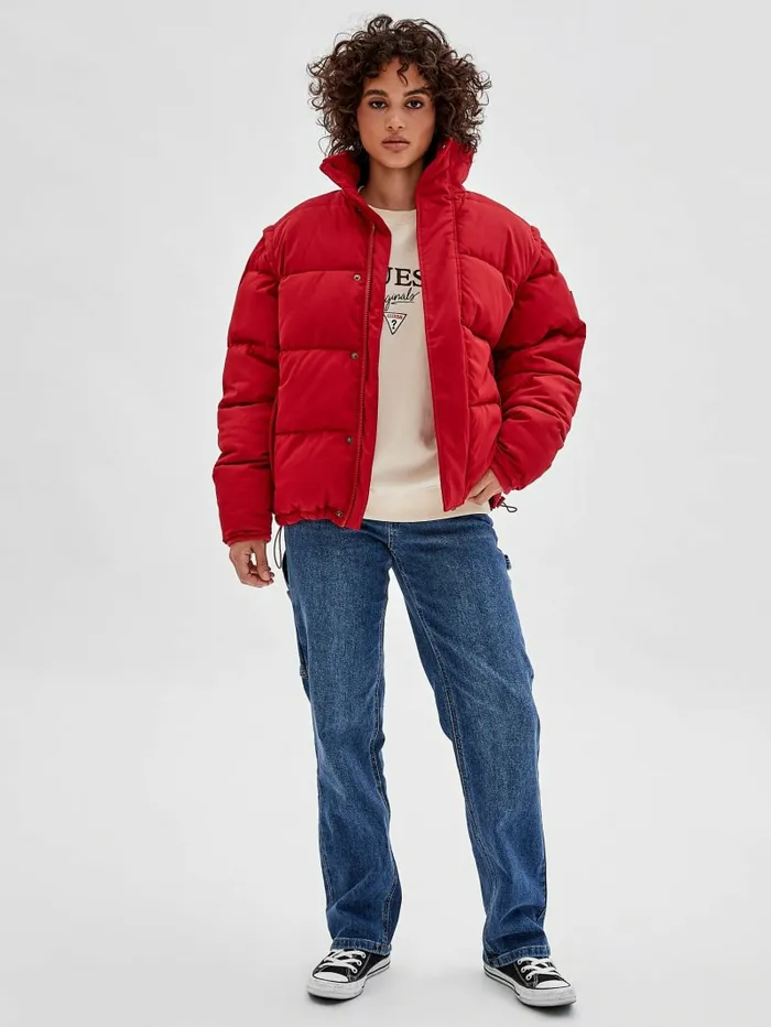 Men GUESS GUESS Originals Puffer Jacket Chili Red Jackets and Coats
