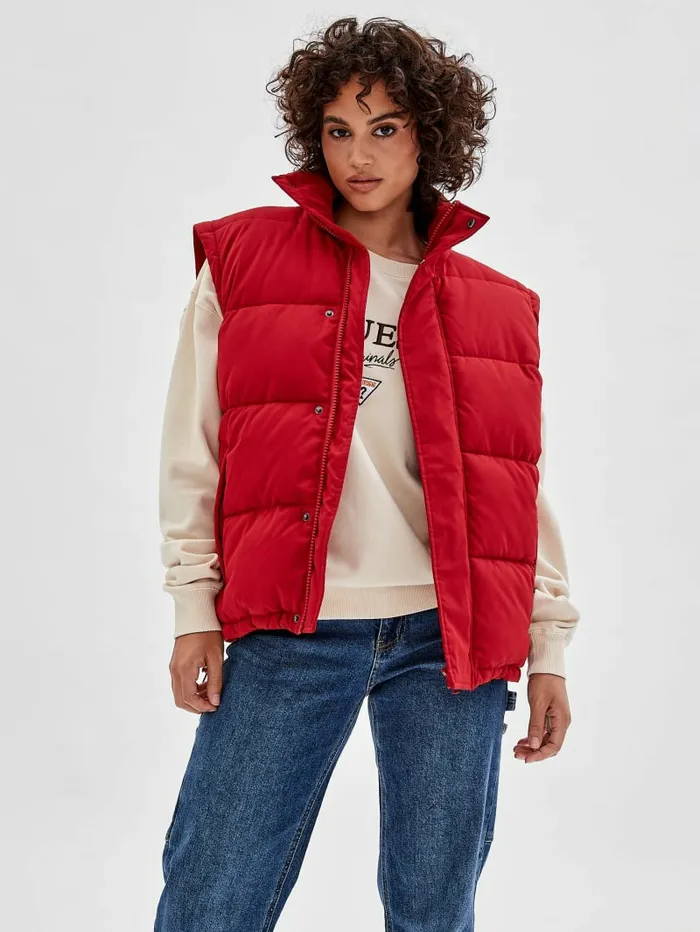 Men GUESS GUESS Originals Puffer Jacket Chili Red Jackets and Coats