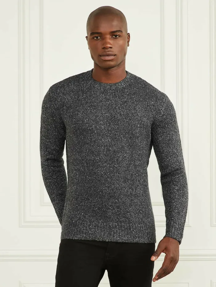 Men Hoodies and Sweaters GUESS Jaspe Crewneck Sweater Black