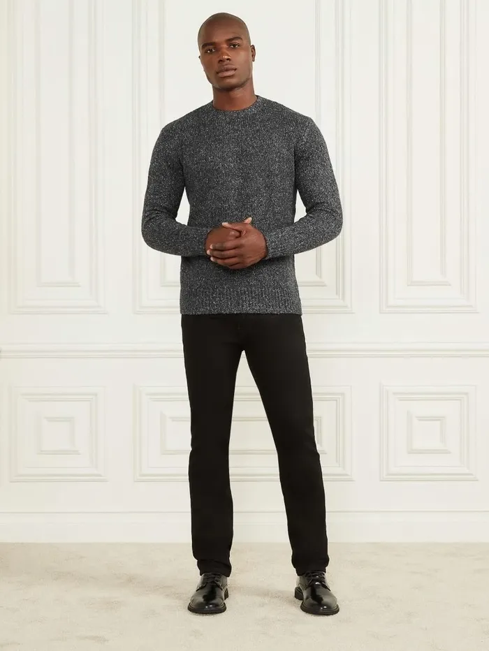 Men Hoodies and Sweaters GUESS Jaspe Crewneck Sweater Black Men Hoodies and Sweaters GUESS Jaspe Crewneck Sweater Black