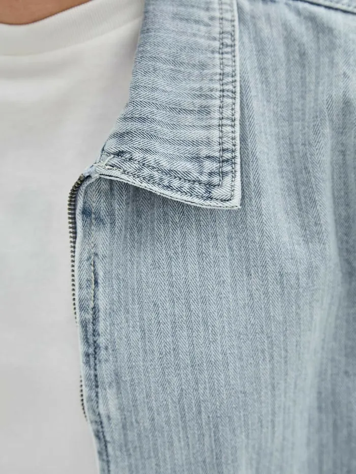 Men Jackets and Coats GUESS GUESS Originals Herringbone Zip Denim Jacket Go Vintage Herringbone Wa Men Jackets and Coats GUESS GUESS Originals Herringbone Zip Denim Jacket Go Vintage Herringbone Wa