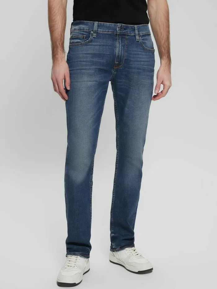 Men Jeans and Denim GUESS Straight Jeans Stratus Blue Wash