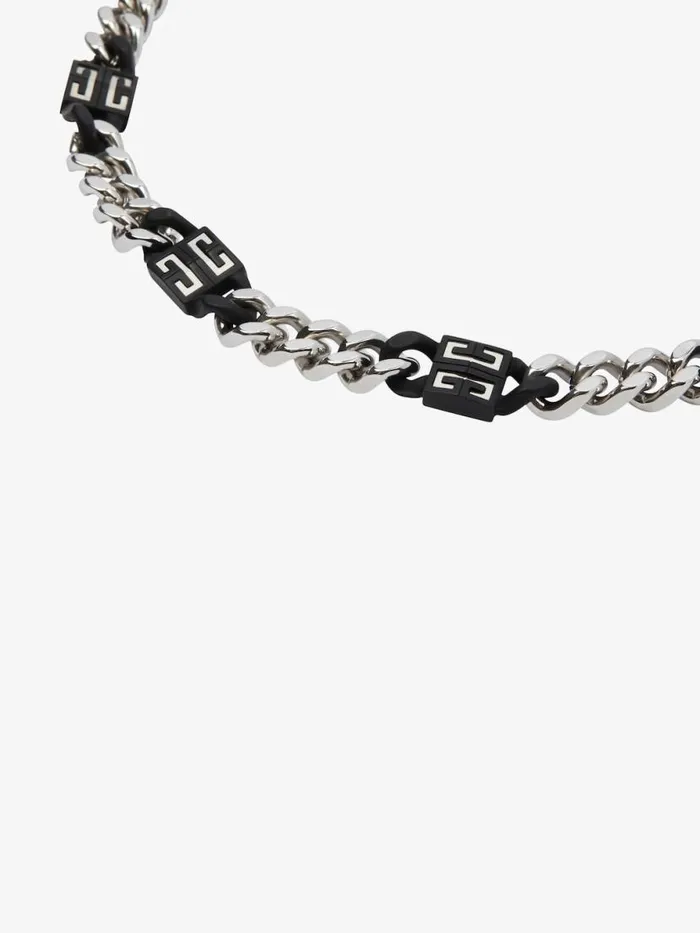 Men Jewelry Givenchy 4G Short Necklace In Metal Blacksilvery Men Jewelry Givenchy 4G Short Necklace In Metal Blacksilvery