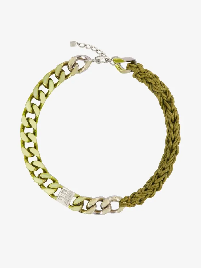 Men Jewelry Givenchy Chain Necklace In Enamel And Macrame Lime Men Jewelry Givenchy Chain Necklace In Enamel And Macrame Lime