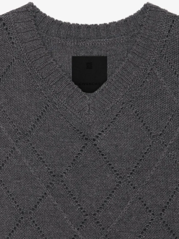Men Knitwear Givenchy Cropped Sweater In Wool Medium Grey