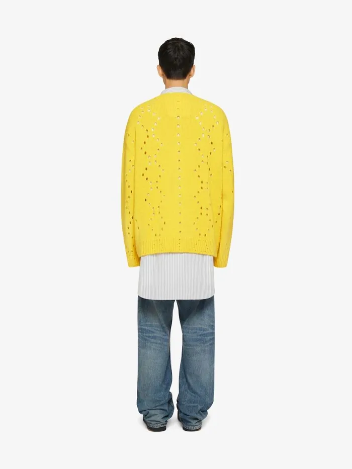 Men Knitwear Givenchy Oversized Cardigan In Wool Sunflower