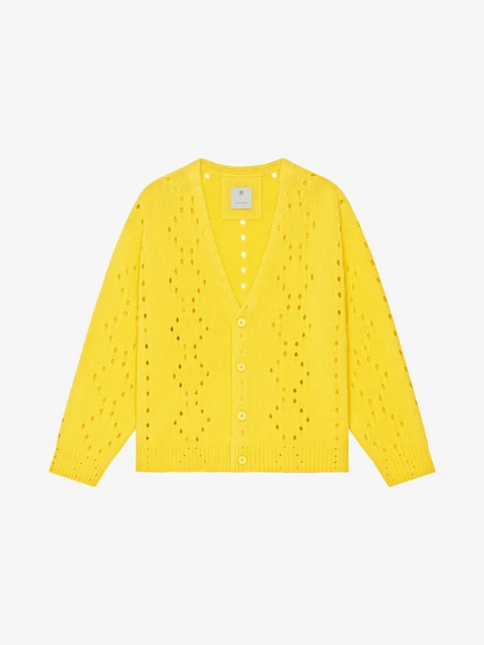 Men Knitwear Givenchy Oversized Cardigan In Wool Sunflower