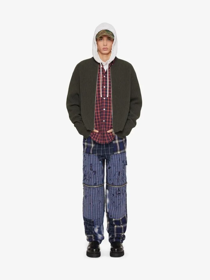 Men Knitwear Givenchy Oversized Cardigan In Wool With Front Zip Military Green