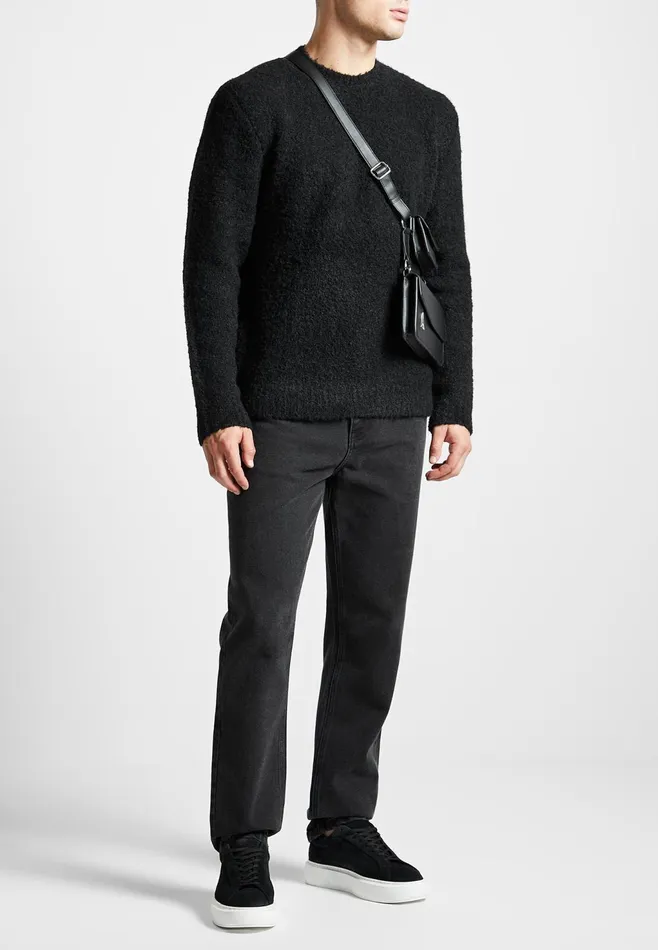 Men Manire De Voir Boucle Knit Jumper Black