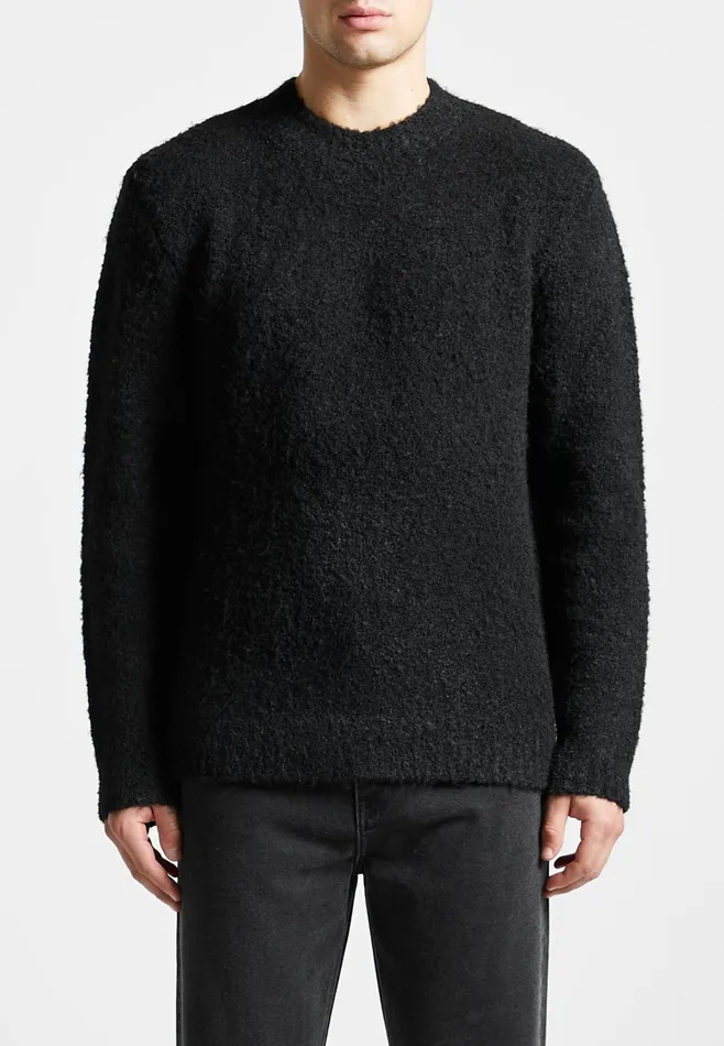 Men Manire De Voir Boucle Knit Jumper Black