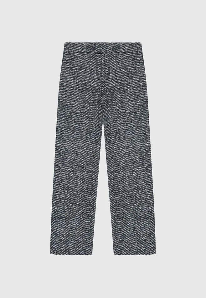 Men Manire De Voir Brushed Herringbone Trousers Black
