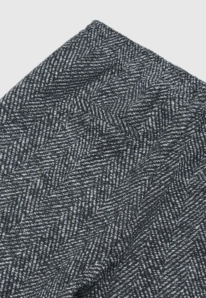 Men Manire De Voir Brushed Herringbone Trousers Black