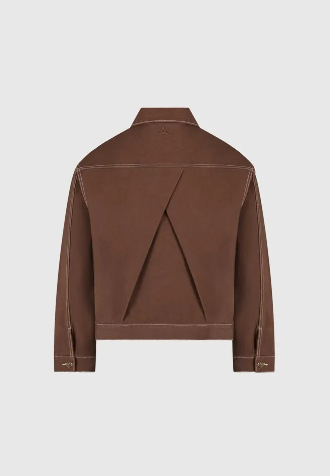 Men Manire De Voir Contrast Stitch Carpenter Jacket Brown