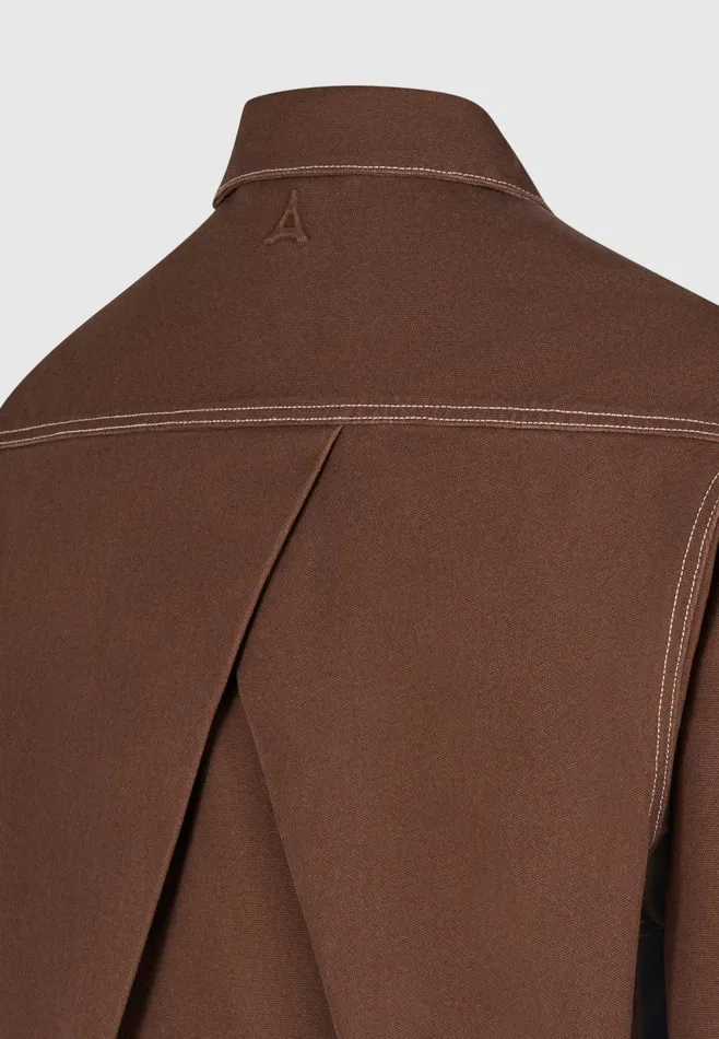 Men Manire De Voir Contrast Stitch Carpenter Jacket Brown