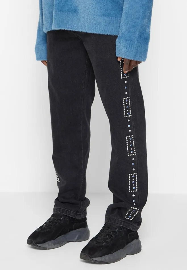 Men Manire De Voir Embellished Jeans Black