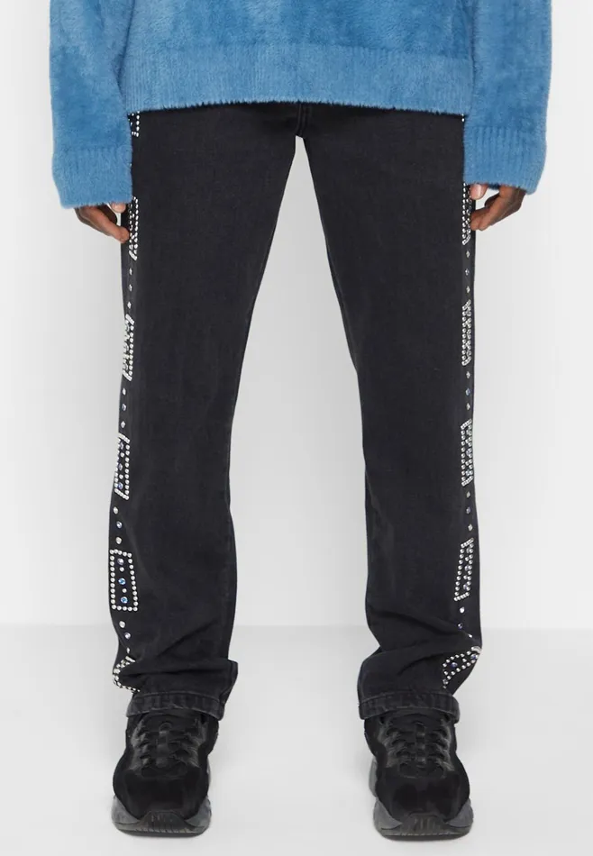 Men Manire De Voir Embellished Jeans Black