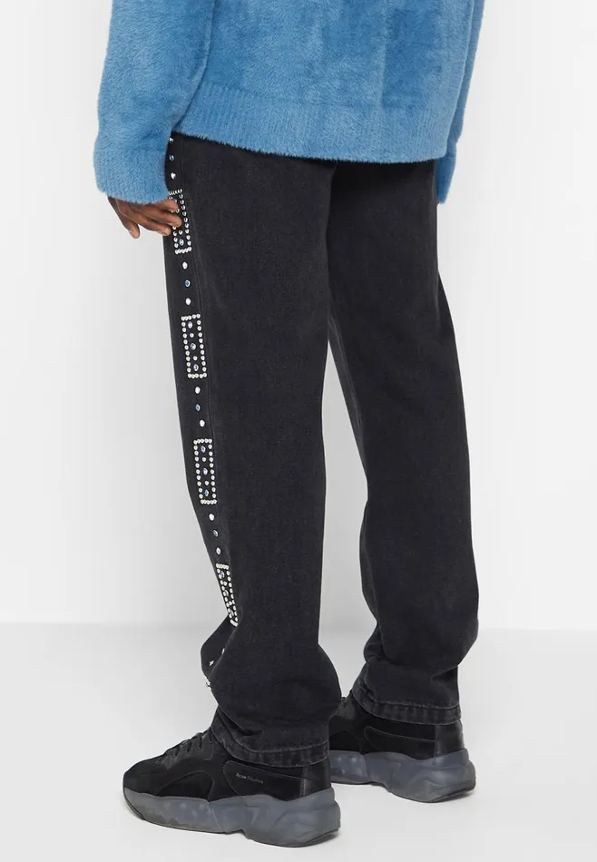 Men Manire De Voir Embellished Jeans Black