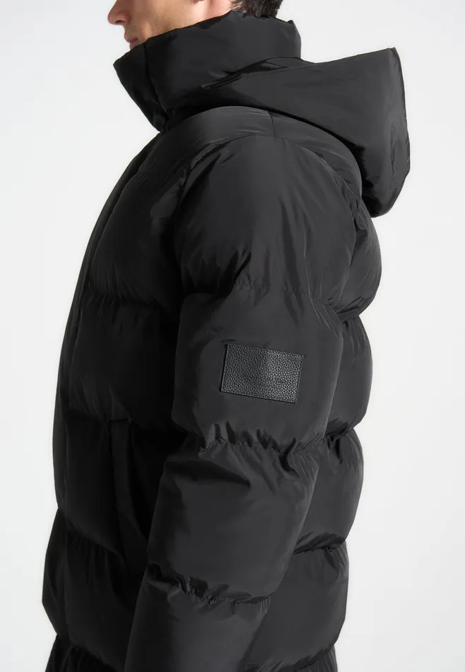 Men Manire De Voir Longline Quilted Puffer Jacket Black