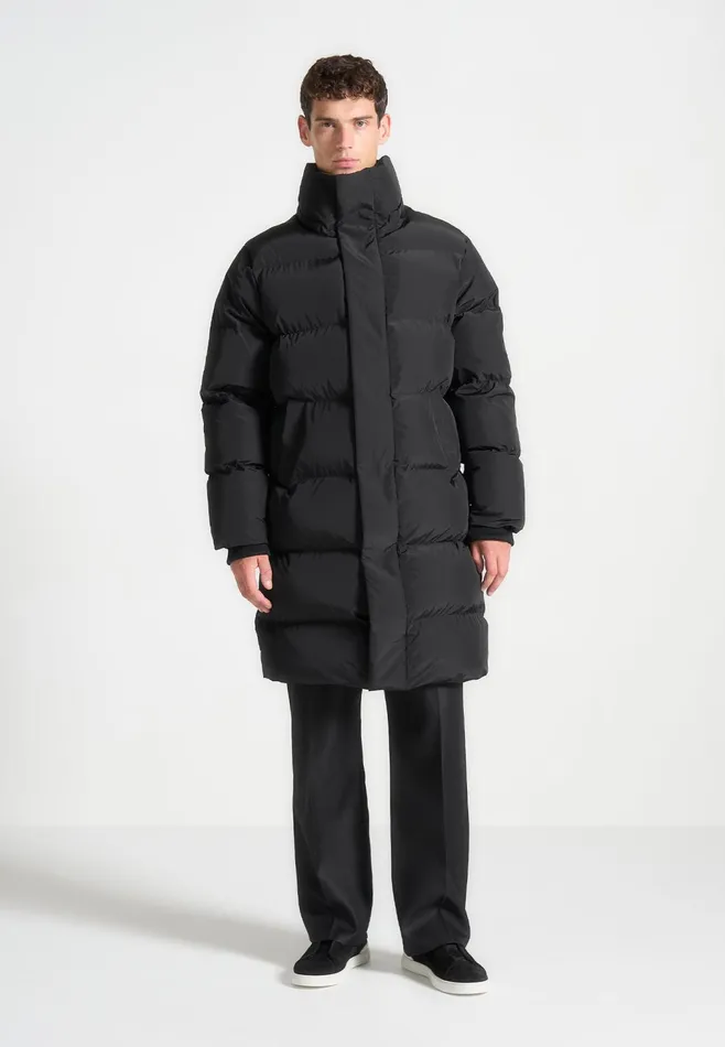 Men Manire De Voir Longline Quilted Puffer Jacket Black