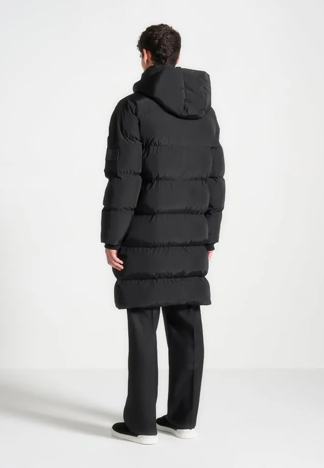 Men Manire De Voir Longline Quilted Puffer Jacket Black