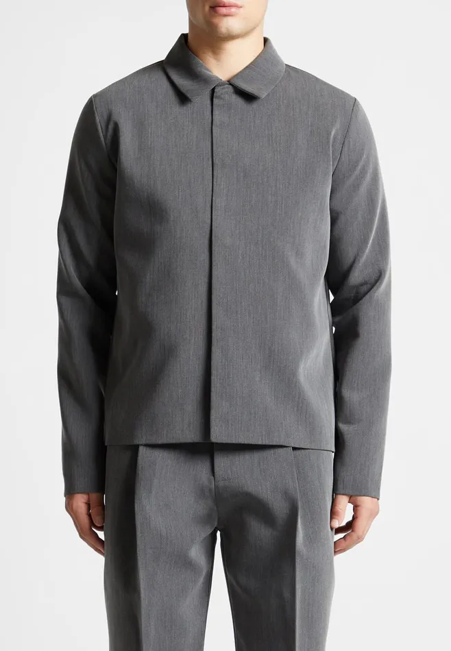 Men Manire De Voir Minimal Boxy Jacket Dark Grey