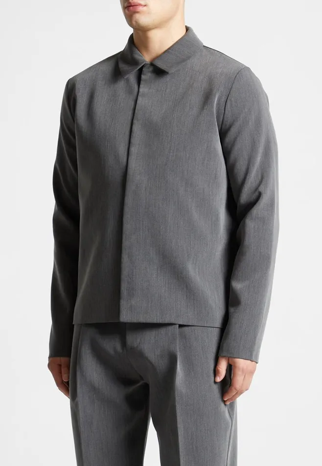 Men Manire De Voir Minimal Boxy Jacket Dark Grey