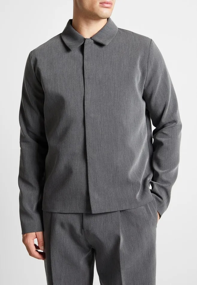 Men Manire De Voir Minimal Boxy Jacket Dark Grey