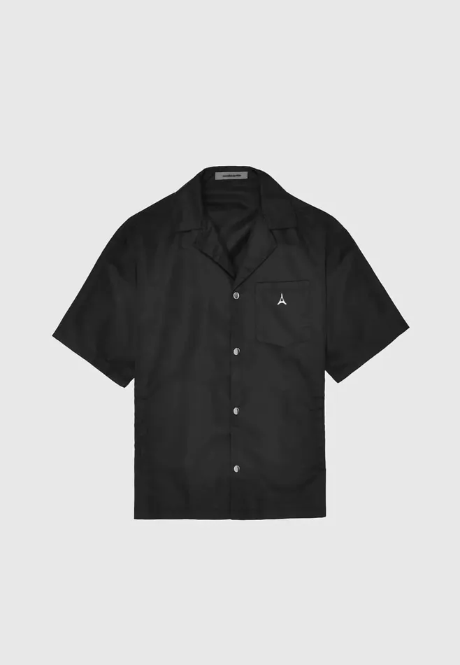 Men Manire De Voir Nylon Revere Shirt Black