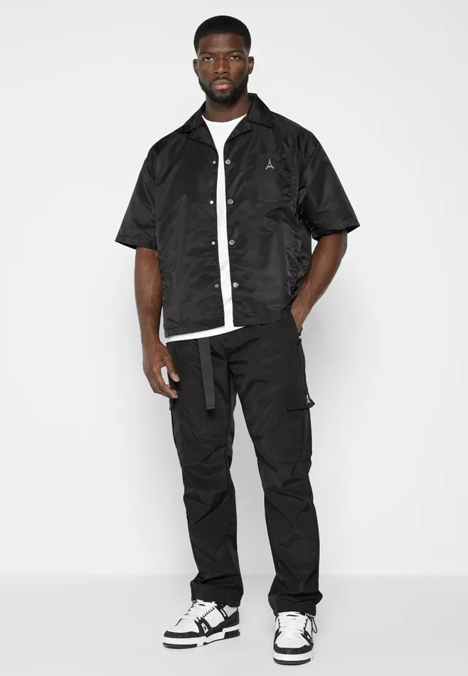 Men Manire De Voir Nylon Revere Shirt Black