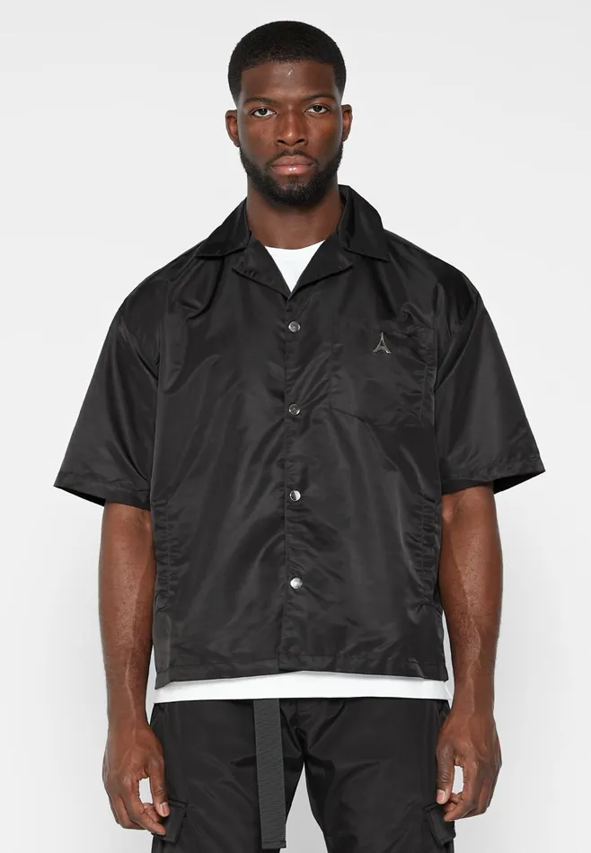 Men Manire De Voir Nylon Revere Shirt Black