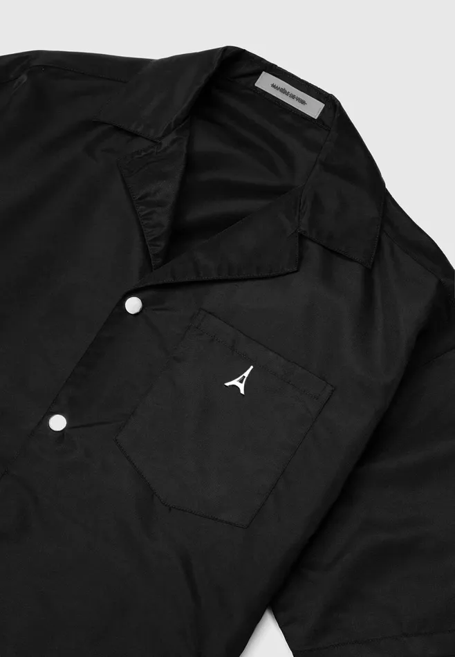 Men Manire De Voir Nylon Revere Shirt Black