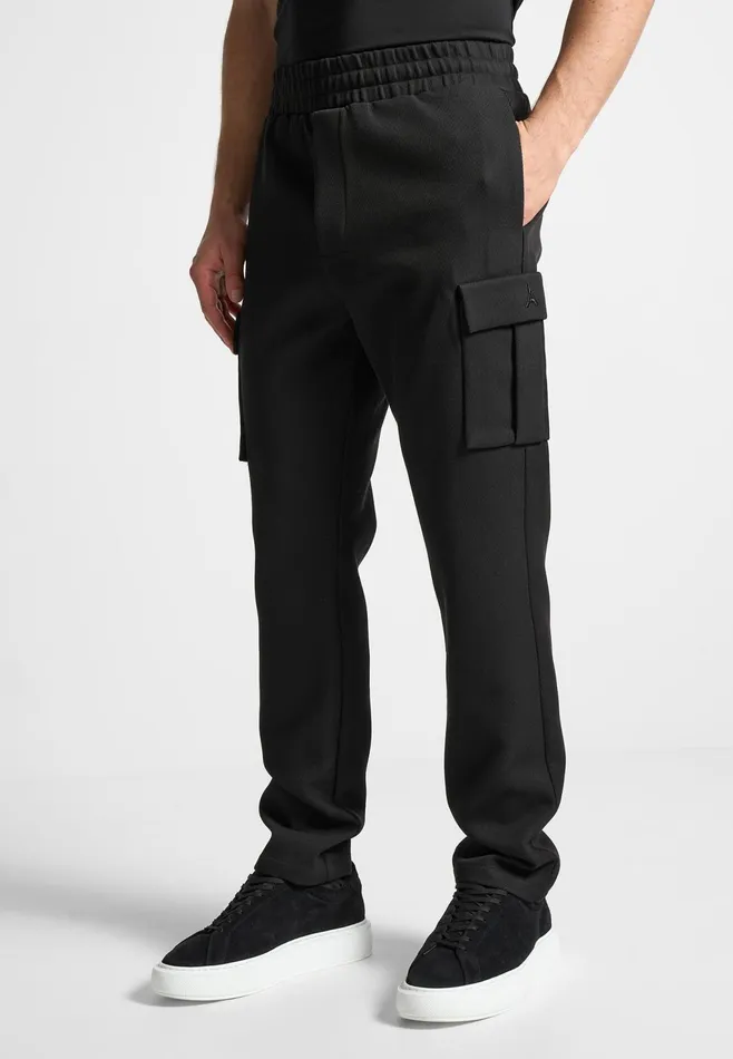 Men Manire De Voir Twill Cargo Regular Fit Pants Black