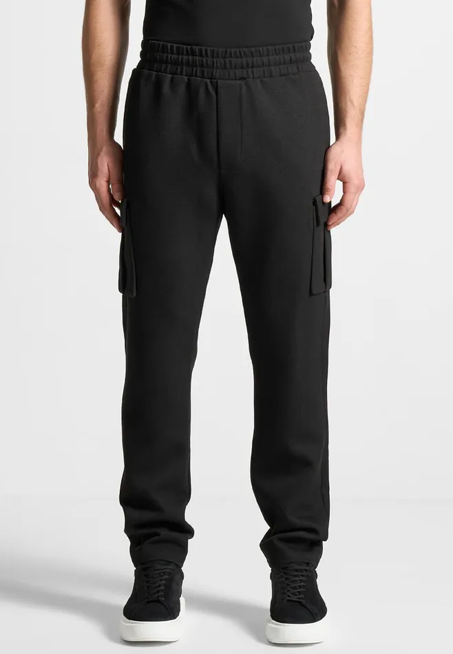 Men Manire De Voir Twill Cargo Regular Fit Pants Black