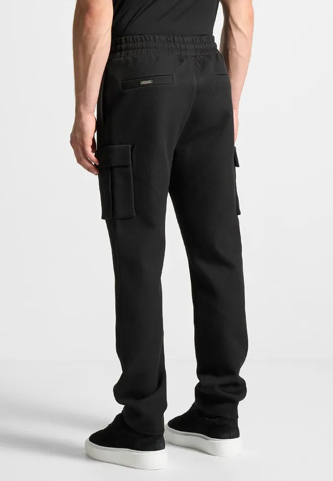 Men Manire De Voir Twill Cargo Regular Fit Pants Black