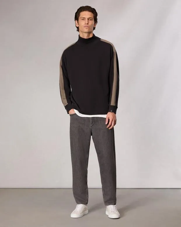 Men Mockneck Sweatshirt Black Sweatshirts rag and bone