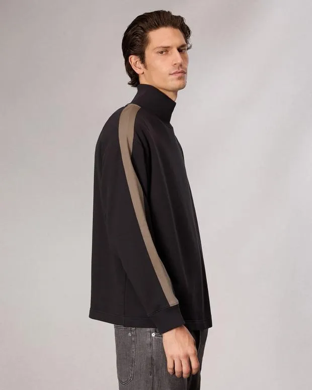 Men Mockneck Sweatshirt Black Sweatshirts rag and bone
