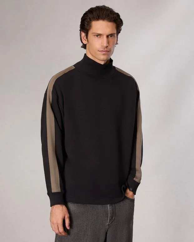 Men Mockneck Sweatshirt Black Sweatshirts rag and bone