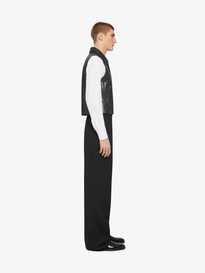 Men Outerwear and Blousons Givenchy Waistcoat In Leather Black