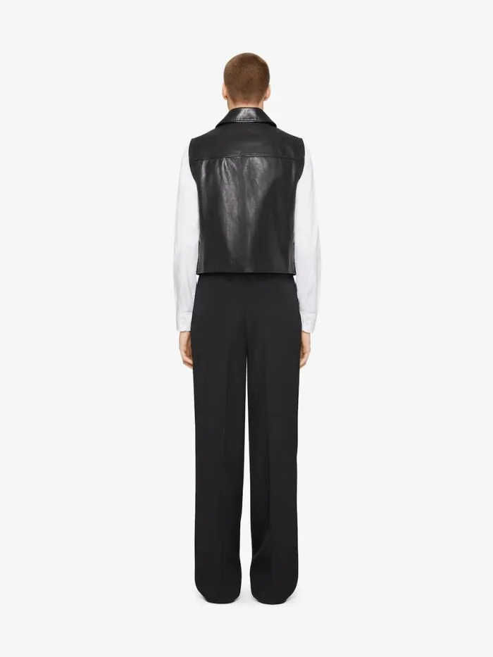 Men Outerwear and Blousons Givenchy Waistcoat In Leather Black