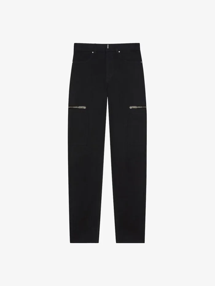 Men Pants and Shorts Givenchy Loose Fit Cargo Pants In Denim Black
