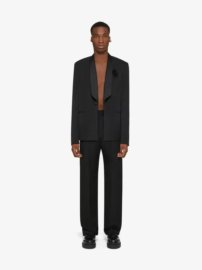 Men Pants and Shorts Givenchy Slim Fit Tailored Pants In Wool With Satin Details Black Men Pants and Shorts Givenchy Slim Fit Tailored Pants In Wool With Satin Details Black