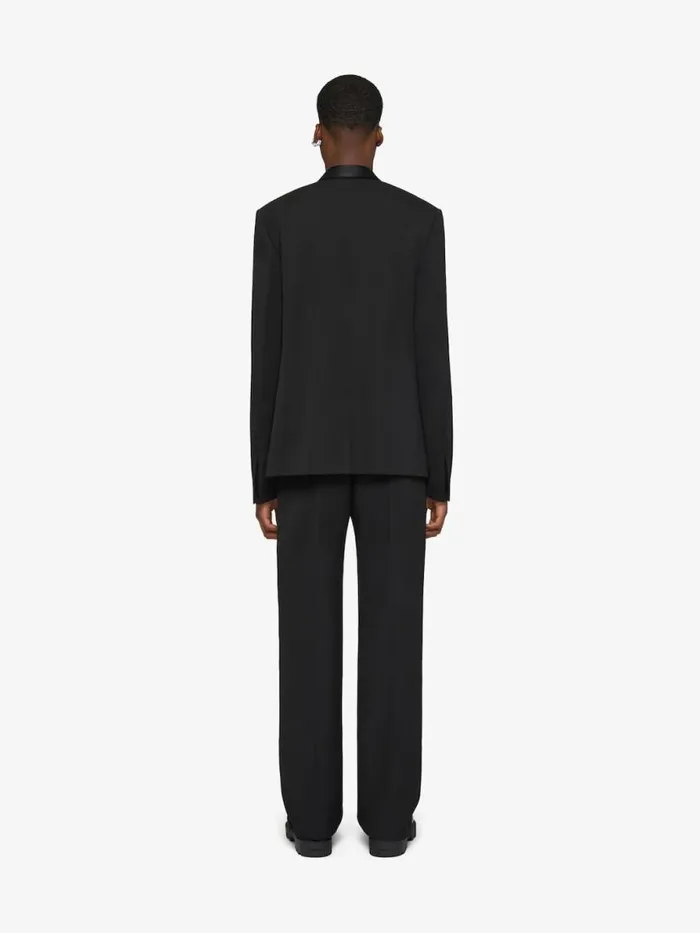 Men Pants and Shorts Givenchy Slim Fit Tailored Pants In Wool With Satin Details Black