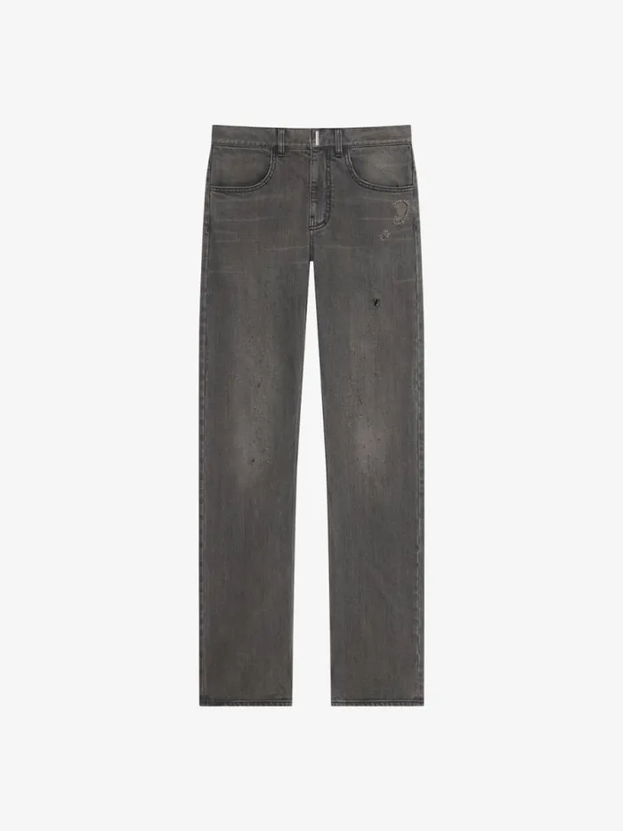 Men Pants and Shorts Givenchy Straight Fit Jeans In Vintage Destroyed Denim Black Men Pants and Shorts Givenchy Straight Fit Jeans In Vintage Destroyed Denim Black