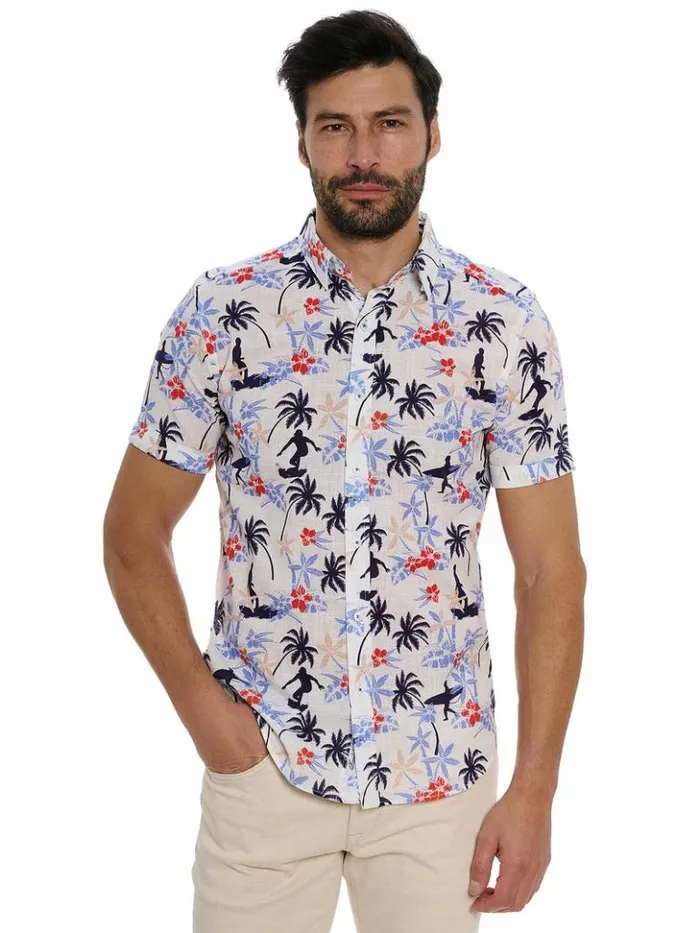 Men Robert Graham Button Down Shirts Bondi Short Sleeve Button Down Shirt Multi Men Robert Graham Button Down Shirts Bondi Short Sleeve Button Down Shirt Multi