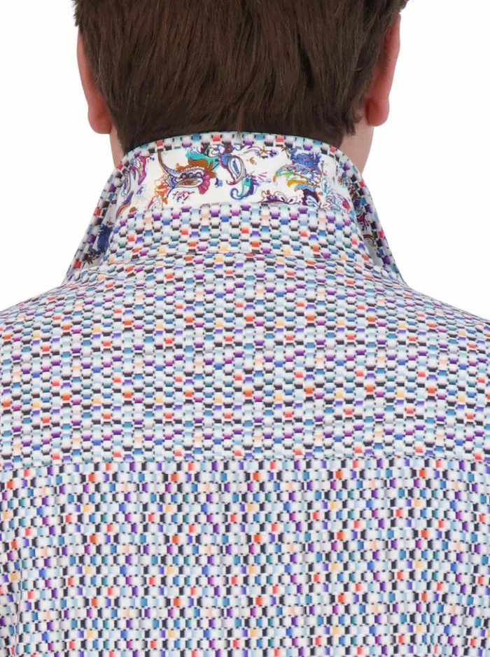Men Robert Graham Button Down Shirts Flamenco Motion Long Sleeve Knit Shirt Multi