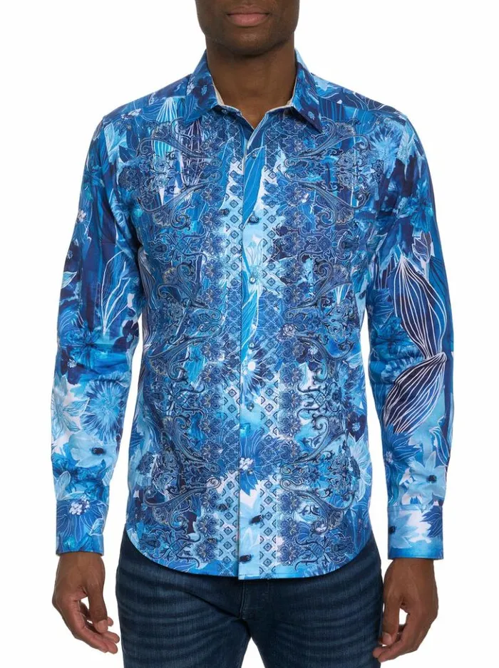 Men Robert Graham Button Down Shirts Limited Edition Floral Escape Button Front Shirt Classic Men Robert Graham Button Down Shirts Limited Edition Floral Escape Button Front Shirt Classic