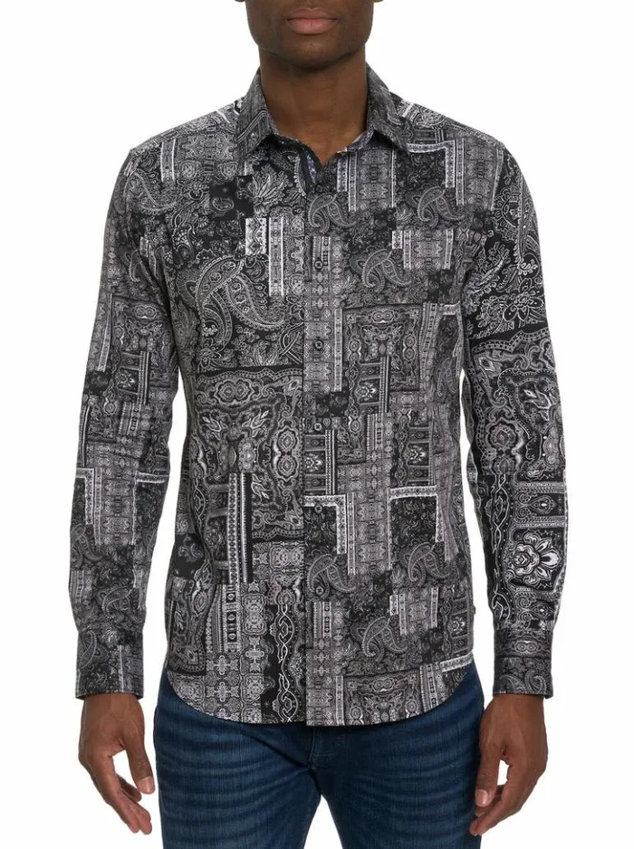 Men Robert Graham Button Down Shirts Locarno Long Sleeve Button Down Shirt Black Men Robert Graham Button Down Shirts Locarno Long Sleeve Button Down Shirt Black